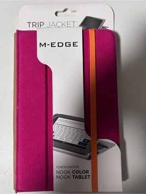 Barnes & Noble Pink Tablet Cover with Orange Elastic Strap